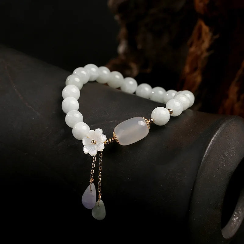 Moonlit Bloom Jade Bracelet