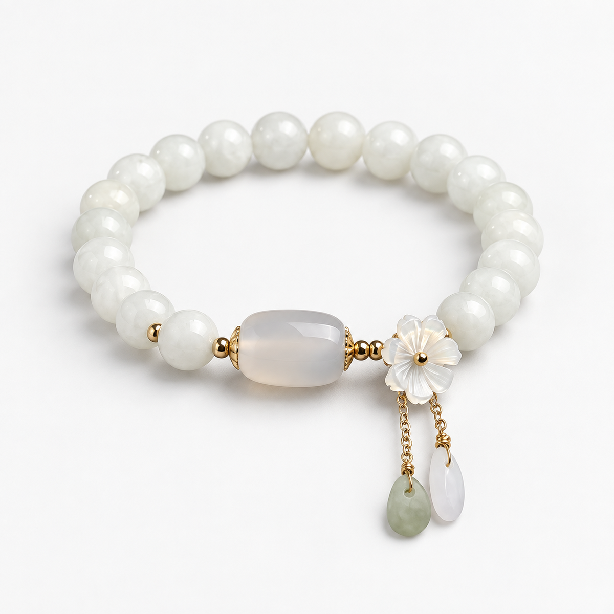 Moonlit Bloom Jade Bracelet